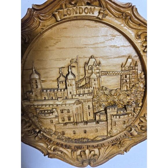 VINTAGE London The Tower And Tower Bridge Plaque Wood Decorative Wall Hanging 3D - Picture 6 of 10